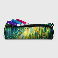 Пенал для ручек Золотисто-зеленые потеки, цвет: 3D-принт — фото 2