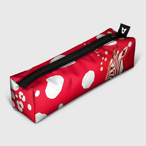 Пенал Зебра на алом фоне / 3D-принт – фото 1