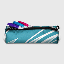 Пенал для ручек Бело-голубой абстракция с полосами, цвет: 3D-принт — фото 2