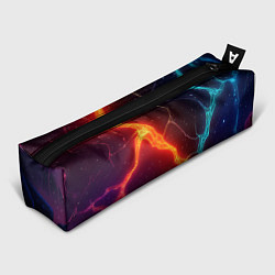 Пенал для ручек Сине-оранжевые молнии текстура, цвет: 3D-принт