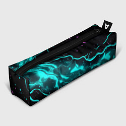 Пенал для ручек Голубые неоновые волны текстура, цвет: 3D-принт