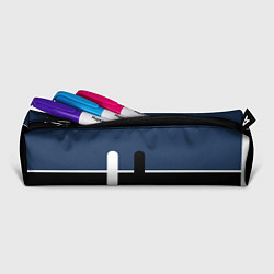 Пенал для ручек Простая абстракция сине-чёрный с белым, цвет: 3D-принт — фото 2