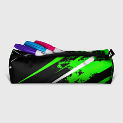 Пенал для ручек Color black and green, цвет: 3D-принт — фото 2