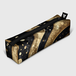Пенал для ручек Выпуклая золотая текстура на черном, цвет: 3D-принт