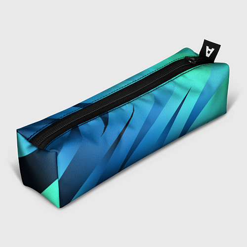 Пенал Сине-голубой абстрактные полосы / 3D-принт – фото 1