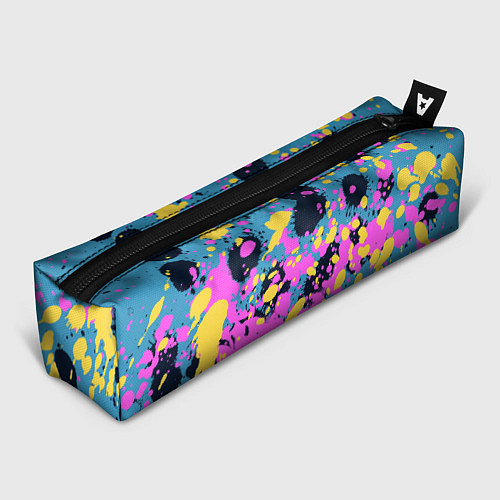 Пенал Брызги краски розовой желтой и темно синей / 3D-принт – фото 1