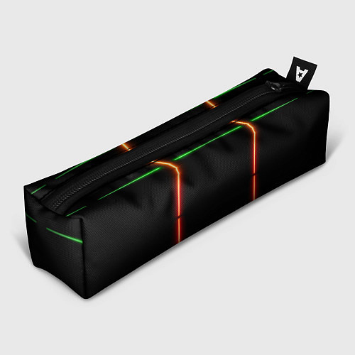 Пенал Color black green orange lines / 3D-принт – фото 1
