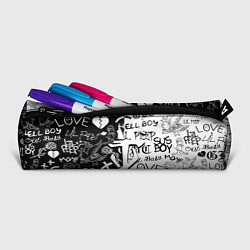 Пенал для ручек Doom x liil peep pattern black, цвет: 3D-принт — фото 2