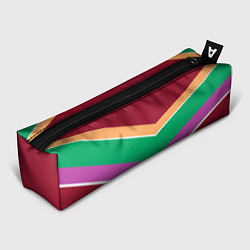 Пенал Тёмный красный с полосами