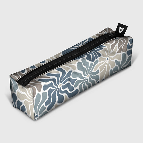 Пенал Цветы blue and beige pattern / 3D-принт – фото 1