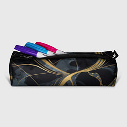 Пенал для ручек Мраморный узор с золотыми полосками, цвет: 3D-принт — фото 2