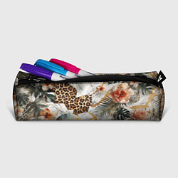 Пенал для ручек Мрамор с цветами и леопардовый узор, цвет: 3D-принт — фото 2