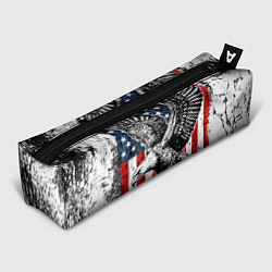 Пенал для ручек Орел на фоне американского флага USA, цвет: 3D-принт