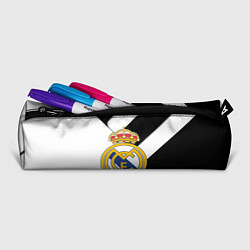 Пенал для ручек Реал Мадрид черно белые полосы, цвет: 3D-принт — фото 2