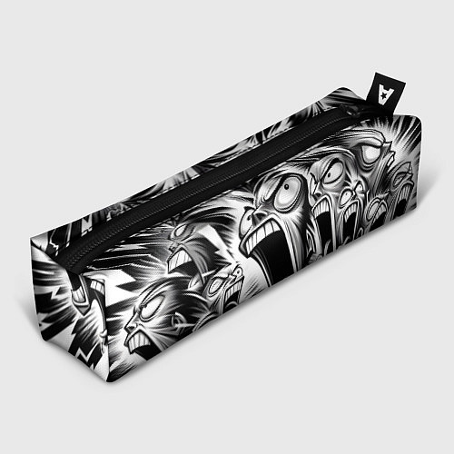 Пенал Орущие рожицы и чёрные молнии - нейроарт / 3D-принт – фото 1
