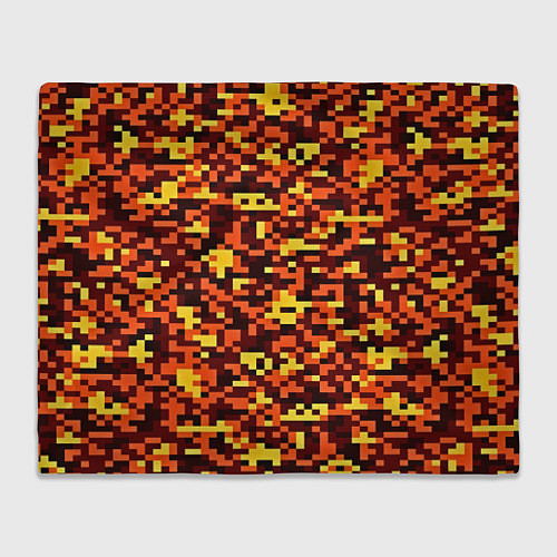 Плед Камуфляж пиксельный: оранжевый/желтый / 3D-Велсофт – фото 1