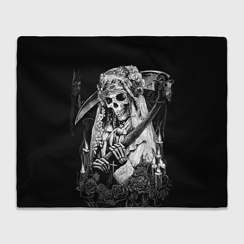 Плед Скелетон - смерть с косой / 3D-Велсофт – фото 1