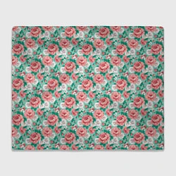 Плед флисовый Розы, цвет: 3D-велсофт