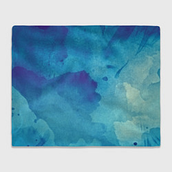 Плед флисовый Синяя акварель, цвет: 3D-велсофт