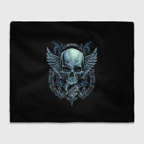 Плед Череп с крыльями и цепями / 3D-Велсофт – фото 1