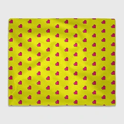 Плед флисовый 8 bit yellow love, цвет: 3D-велсофт