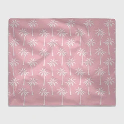 Плед флисовый Розовые тропики, цвет: 3D-велсофт