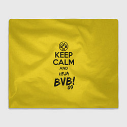 Плед флисовый Keep Calm & Heja BVB, цвет: 3D-велсофт