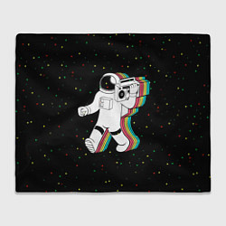 Плед флисовый Космонавт с магнитофоном, цвет: 3D-велсофт