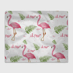 Плед флисовый Lil Peep: Pink Flamingo, цвет: 3D-велсофт