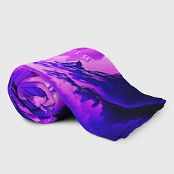 Плед флисовый No Man's Sky: Purple Mountains, цвет: 3D-велсофт — фото 2
