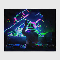 Плед флисовый Marshmello: Neon DJ, цвет: 3D-велсофт