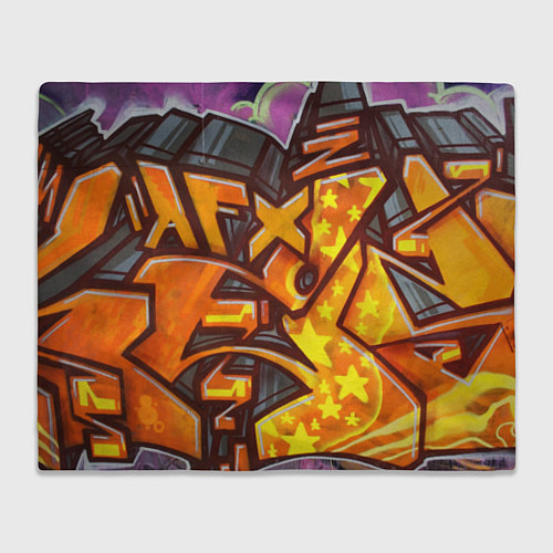 Плед Orange Graffiti / 3D-Велсофт – фото 1