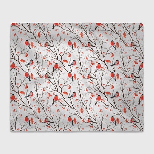 Плед Снегири в зимнем лесу / 3D-Велсофт – фото 1