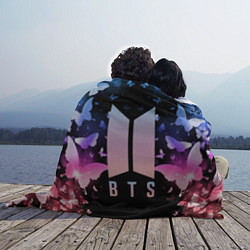 Плед флисовый BTS: Black Butterflies, цвет: 3D-велсофт — фото 2