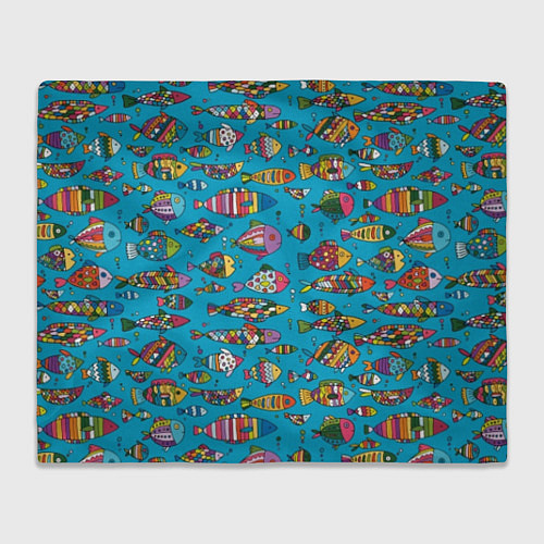 Плед Разноцветные рыбы / 3D-Велсофт – фото 1