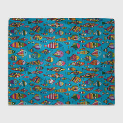 Плед флисовый Разноцветные рыбы, цвет: 3D-велсофт