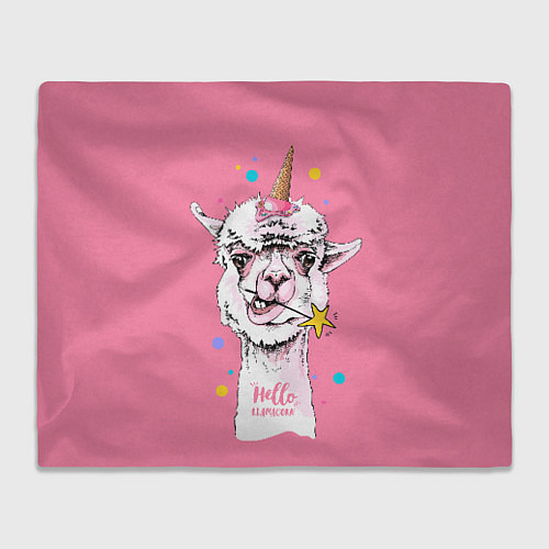 Плед Hello llamacorn - ice cream / 3D-Велсофт – фото 1