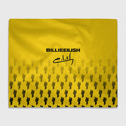 Плед флисовый Billie Eilish: Yellow Autograph, цвет: 3D-велсофт