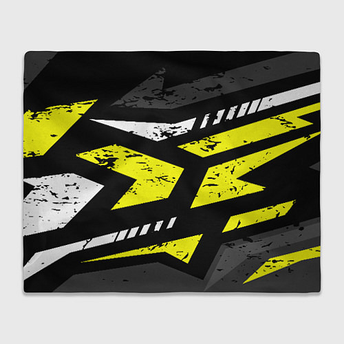 Плед Black yellow abstract sport style / 3D-Велсофт – фото 1