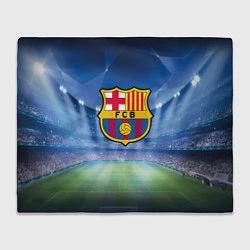 Плед флисовый FC Barcelona, цвет: 3D-велсофт