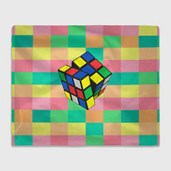 Плед флисовый Кубик Рубика, цвет: 3D-велсофт