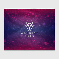 Плед флисовый Warning NCoV, цвет: 3D-велсофт