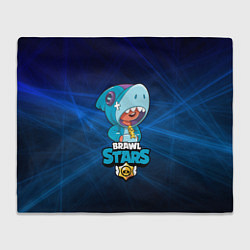 Плед флисовый Brawl stars leon shark, цвет: 3D-велсофт