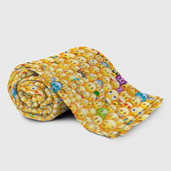Плед флисовый Смайлики Emoji, цвет: 3D-велсофт — фото 2
