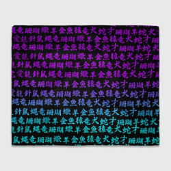 Плед флисовый НЕОНОВЫЕ ИЕРОГЛИФЫ, цвет: 3D-велсофт