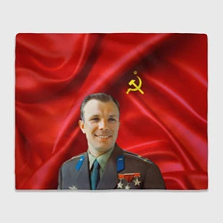 Плед флисовый Юрий Гагарин, цвет: 3D-велсофт
