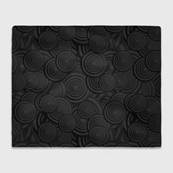 Плед флисовый Круги черный узор геометрия, цвет: 3D-велсофт