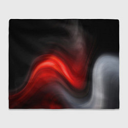 Плед флисовый BLACK RED WAVES АБСТРАКЦИЯ, цвет: 3D-велсофт