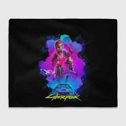 Плед флисовый Cyberpunk 2077, цвет: 3D-велсофт