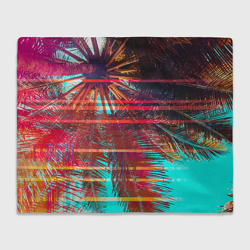 Плед Palm glitch art / 3D-Велсофт – фото 1